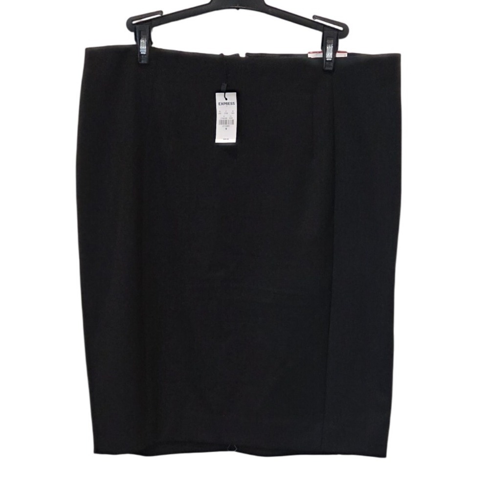 NWT Express Black High Rise Pencil Skirt Machine Washable Size 14 Work Career